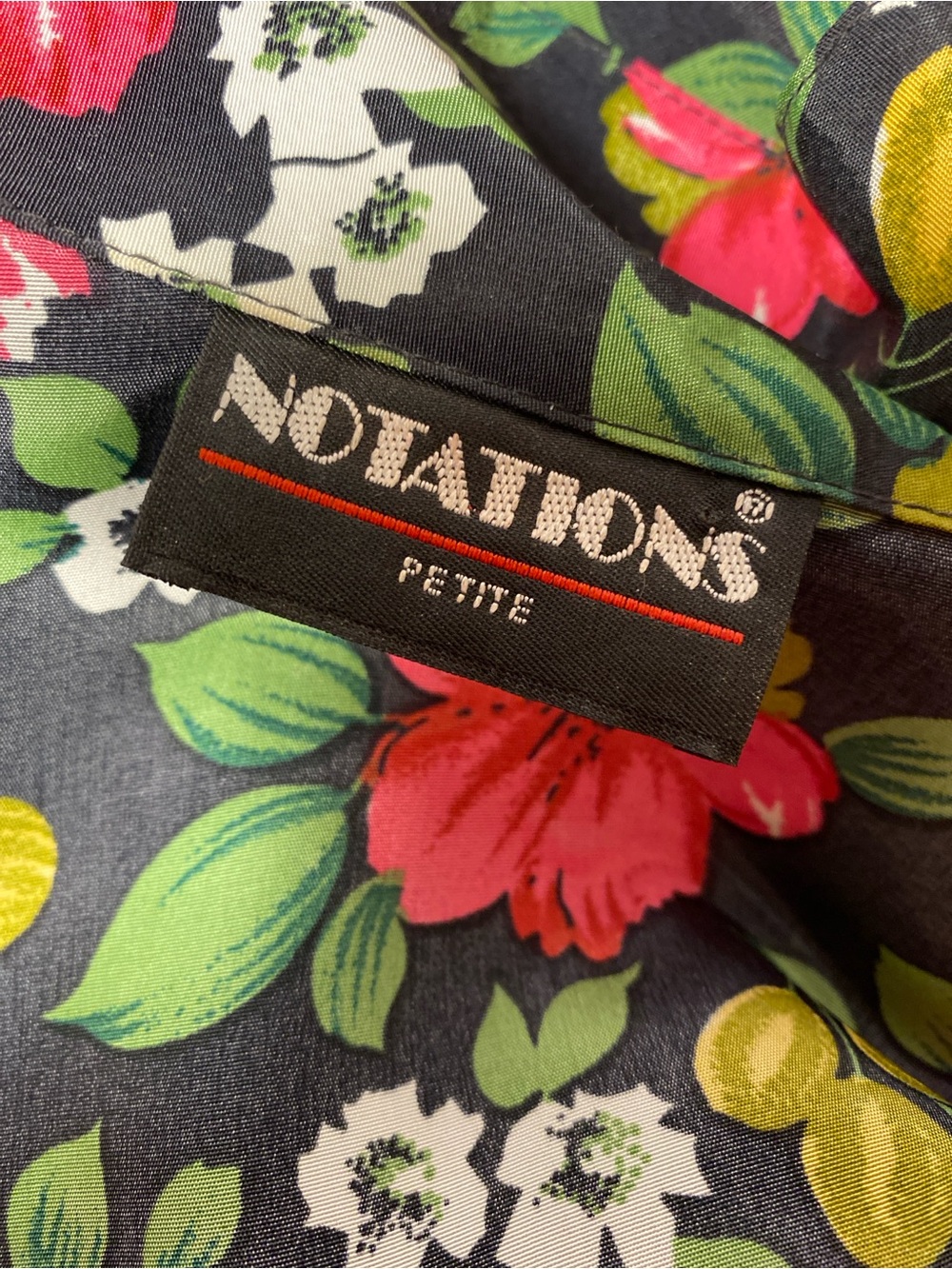 Notations Black Button-Up Blouse with Pink Floral Print - Picture 6 of 6